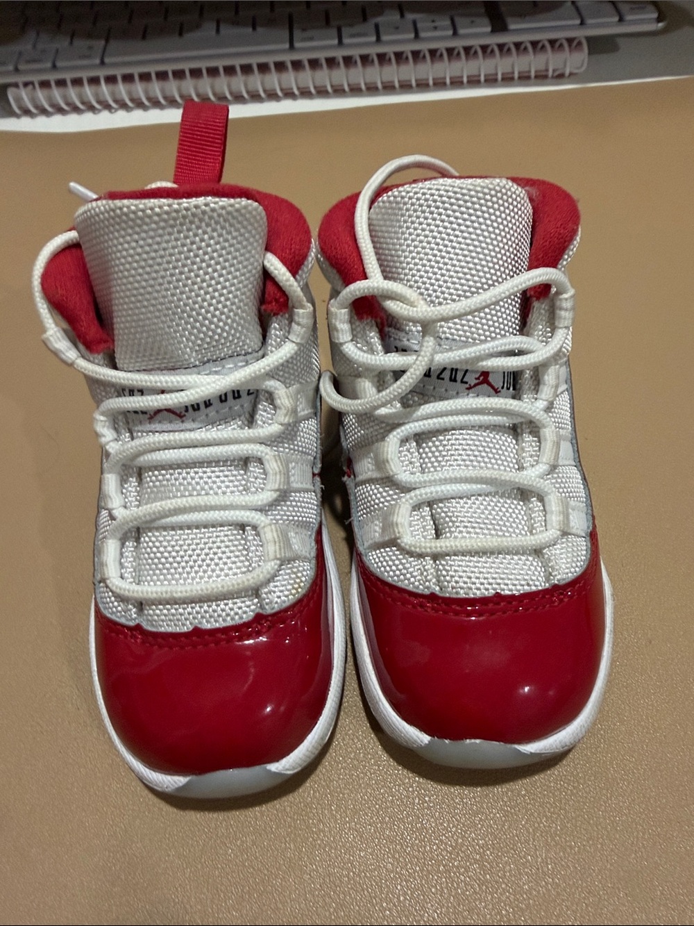 Nike Kids White and Red High-Top Sneakers